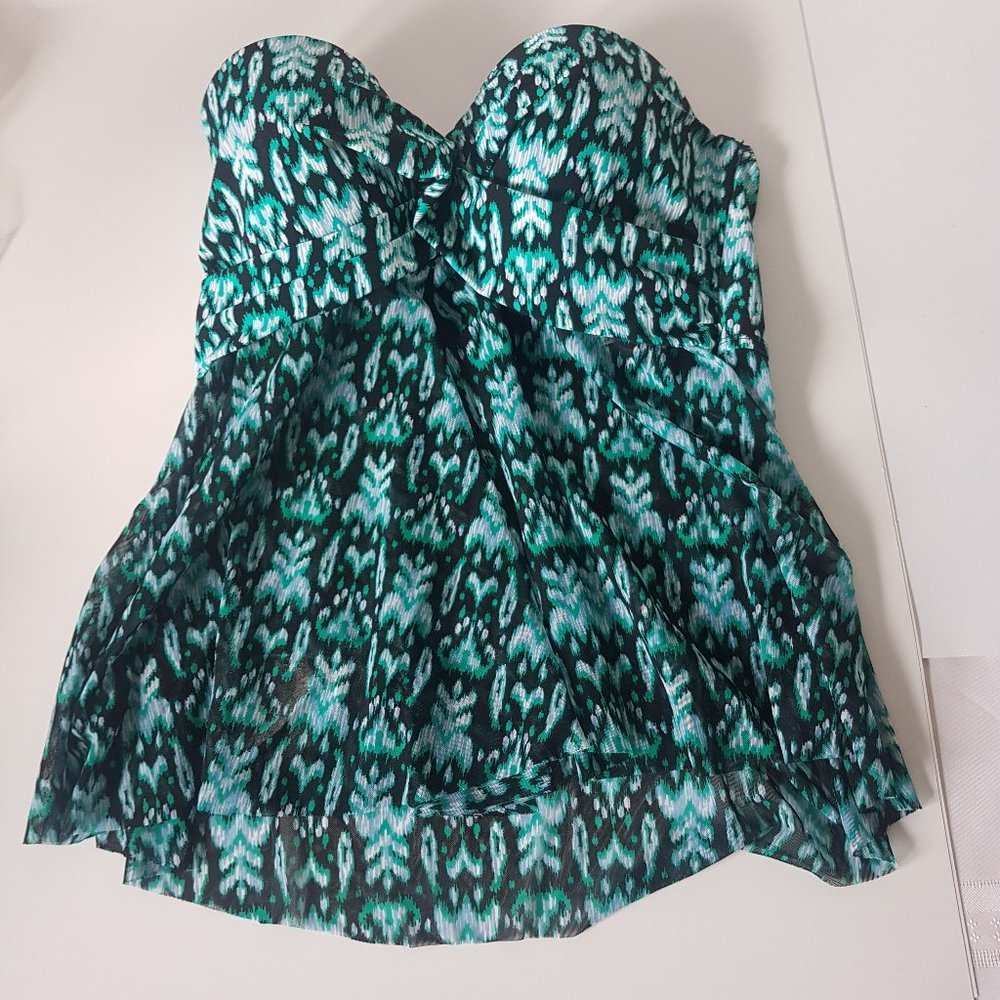 COPY - Christina Tropical 14 Strapless Top  Swimsuit Gree